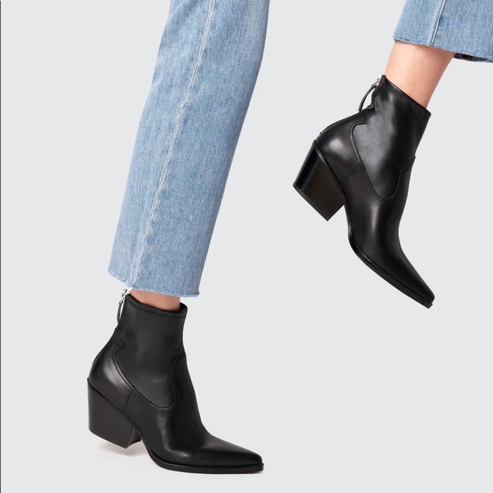 Dolce Vita Shanta Bootie Black Leather Size 6